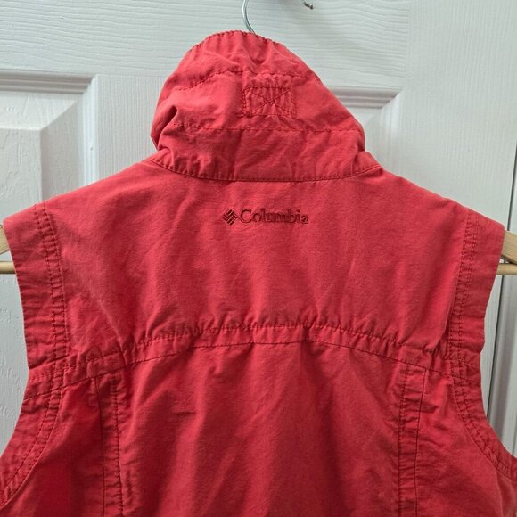 Columbia Full Zip Sleeveless Jacket‎ Vest Womens Small Red Pockets High Neck - Picture 8 of 12